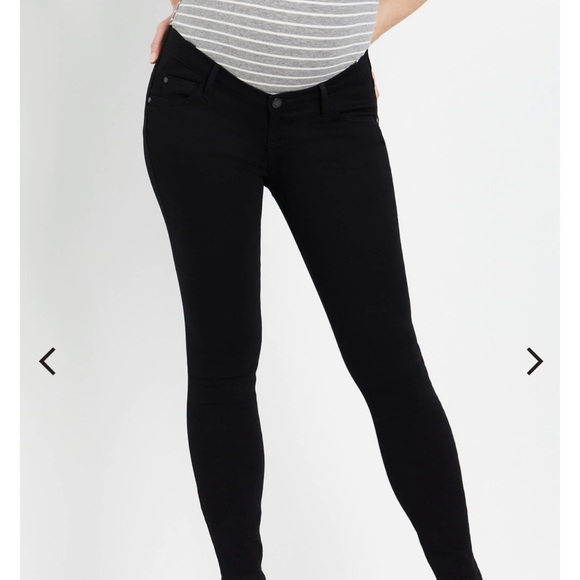 Side Panel Skinny Leg Maternity Ankle Pants - Dark Wash and Black XL bundle - Picture 6 of 12